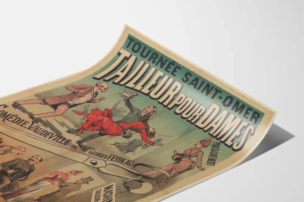 Affiche vintage Tournée Saint-Omer - Tailleur pour dames de Georges Feydeau