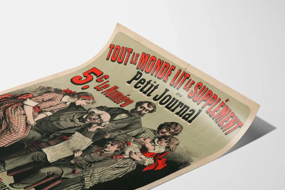 Affiche Vintage Tout le Monde Lit le Supplément du Petit Journal