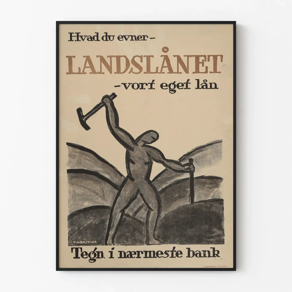Affiche vintage travail paysan et accès au crédit