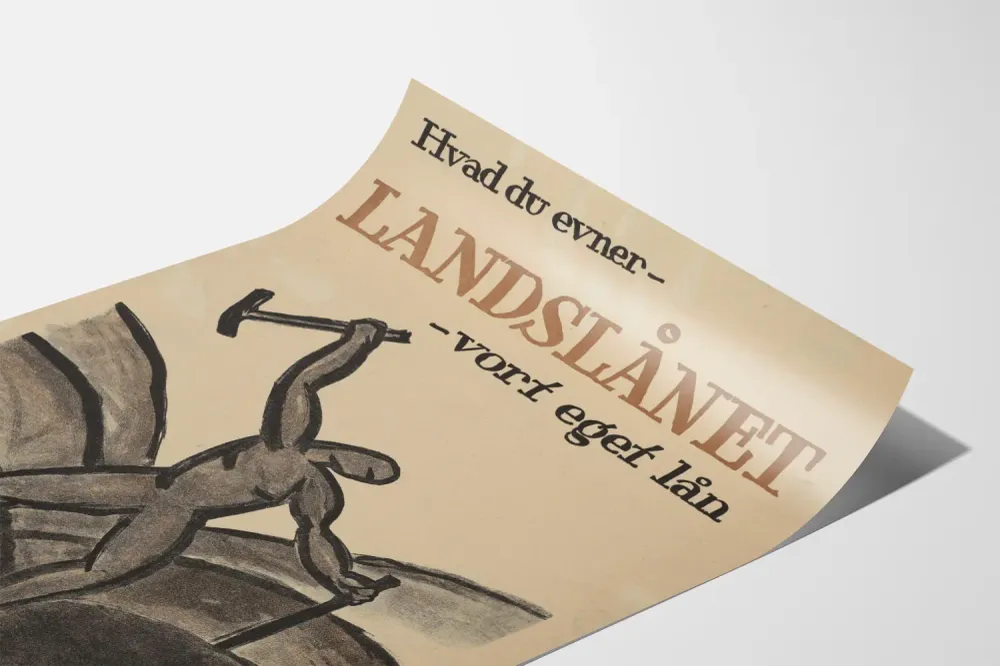 Affiche vintage travail paysan et accès au crédit