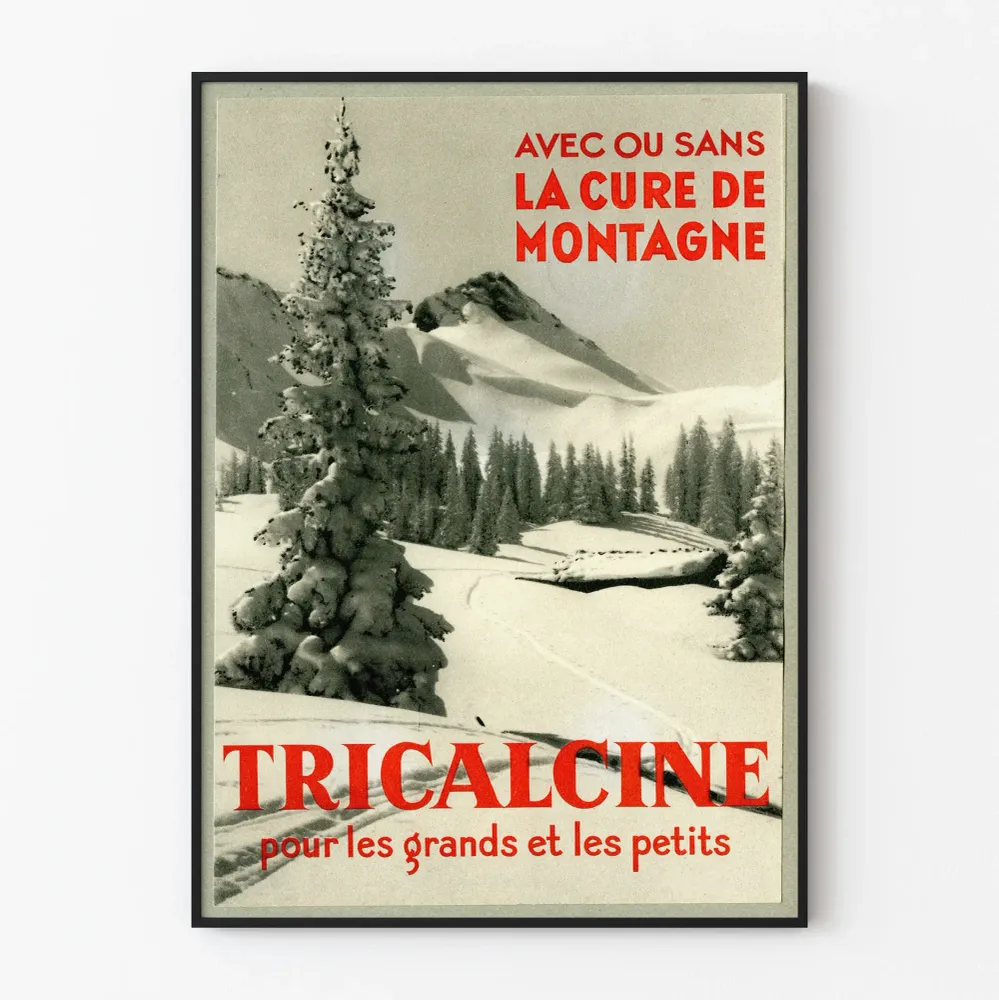 Affiche vintage Tricalcine Cure de Montagne - Décoration murale rétro