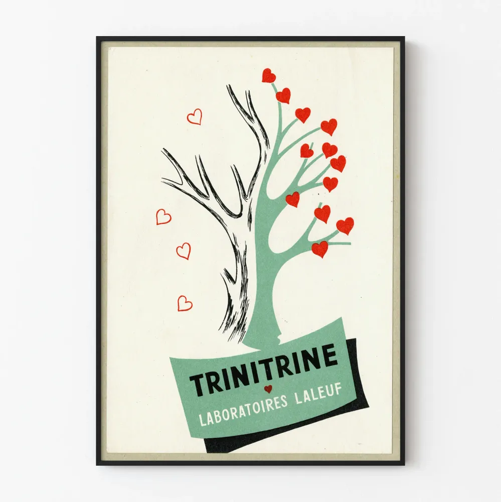 Affiche vintage Trinitrine Laboratoires Laleuf - Décoration murale rétro