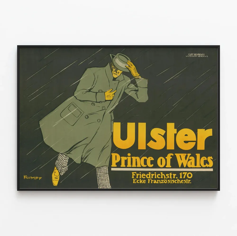 Affiche vintage Ulster Prince Wales - Poster décoration murale mode et élégance