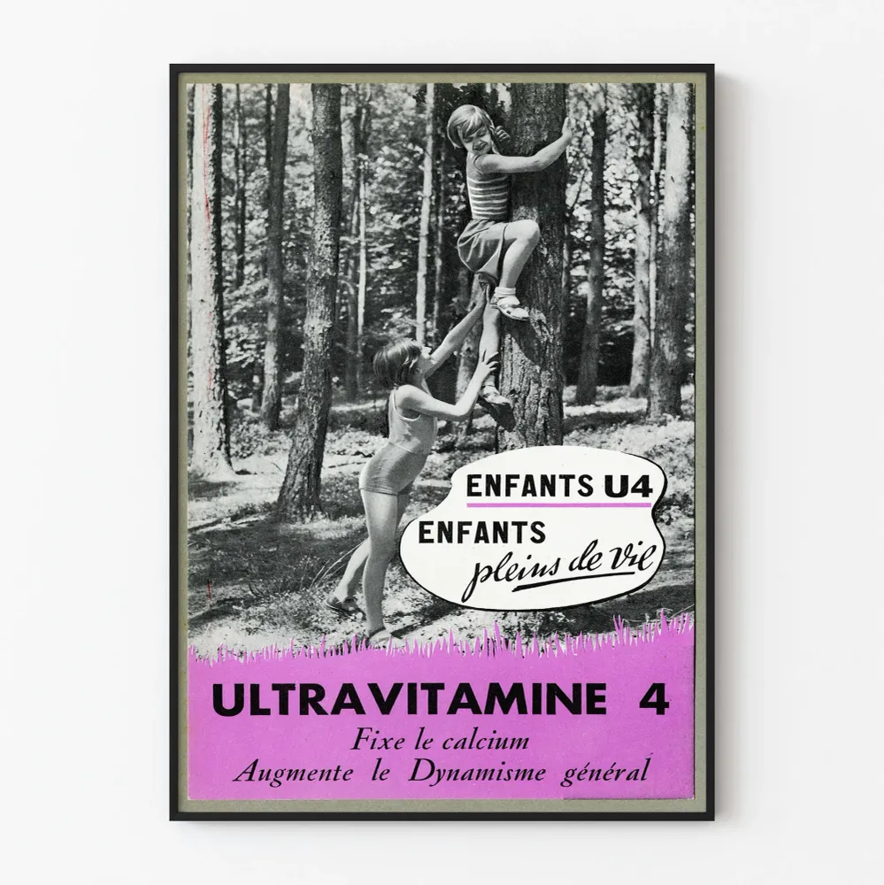 Affiche vintage Ultraviamine 4 enfants pleins de vie