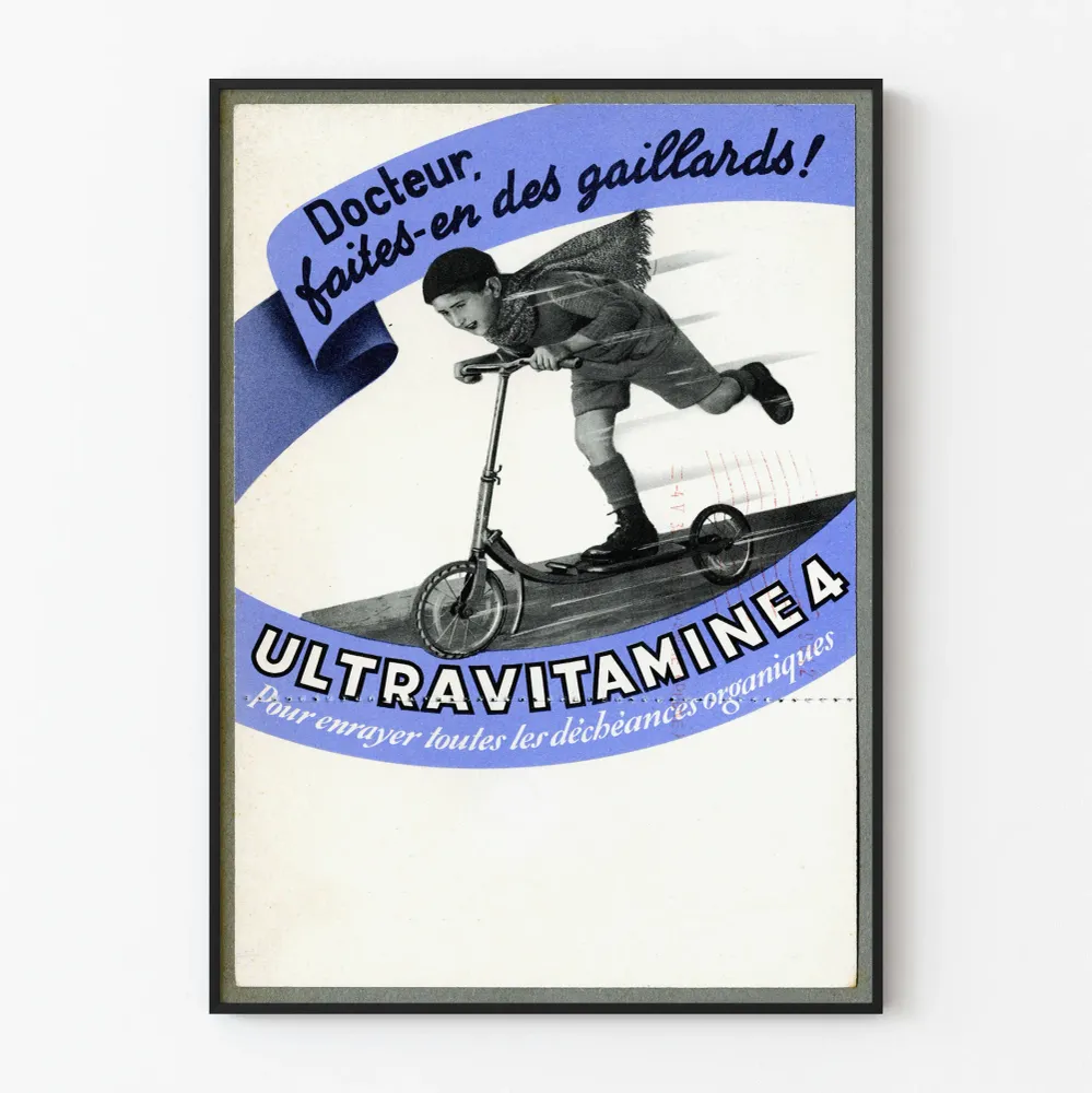 Affiche vintage ultravitamine 4 décoration murale enfant dynamique