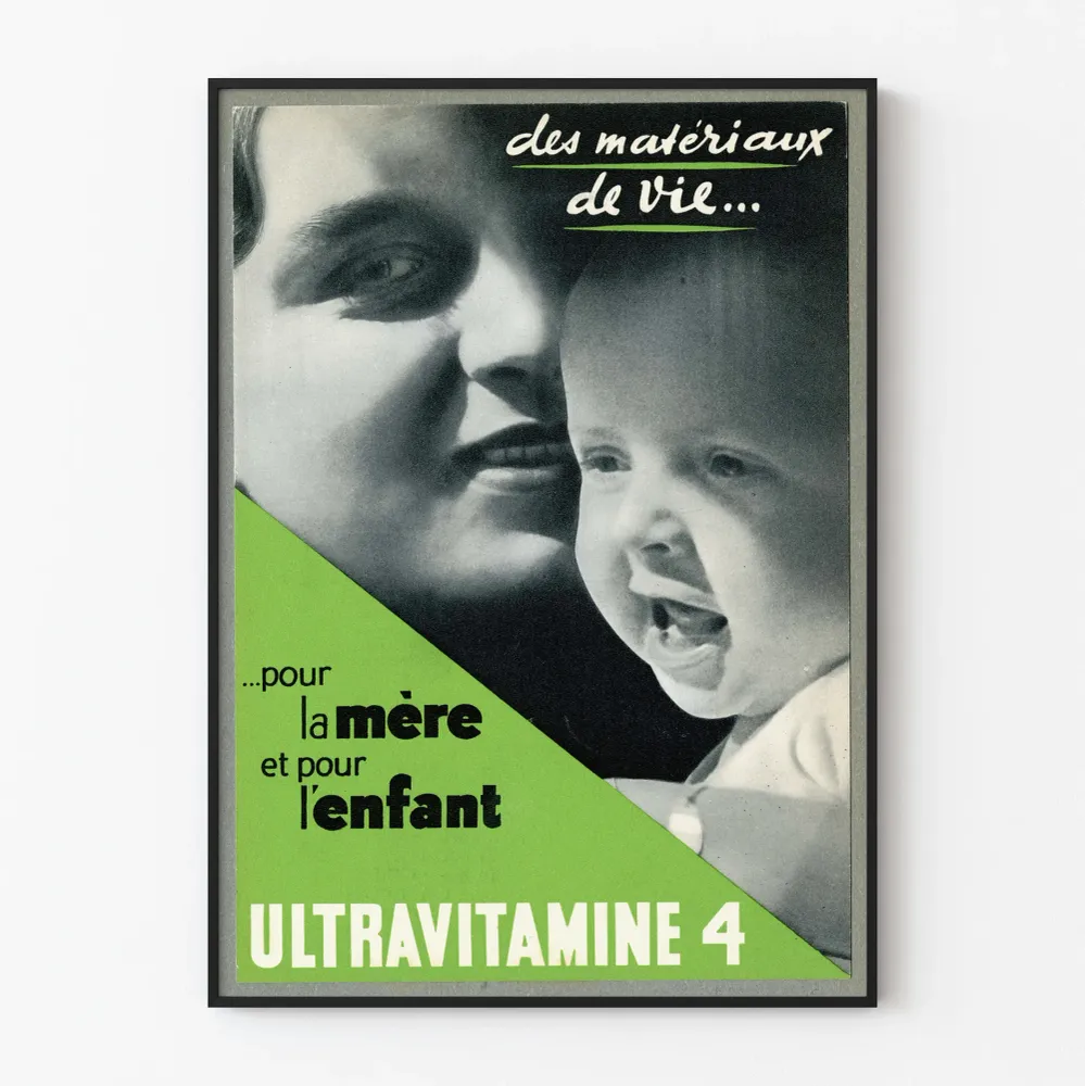 Affiche vintage Ultravitamine 4 pour mère et enfant