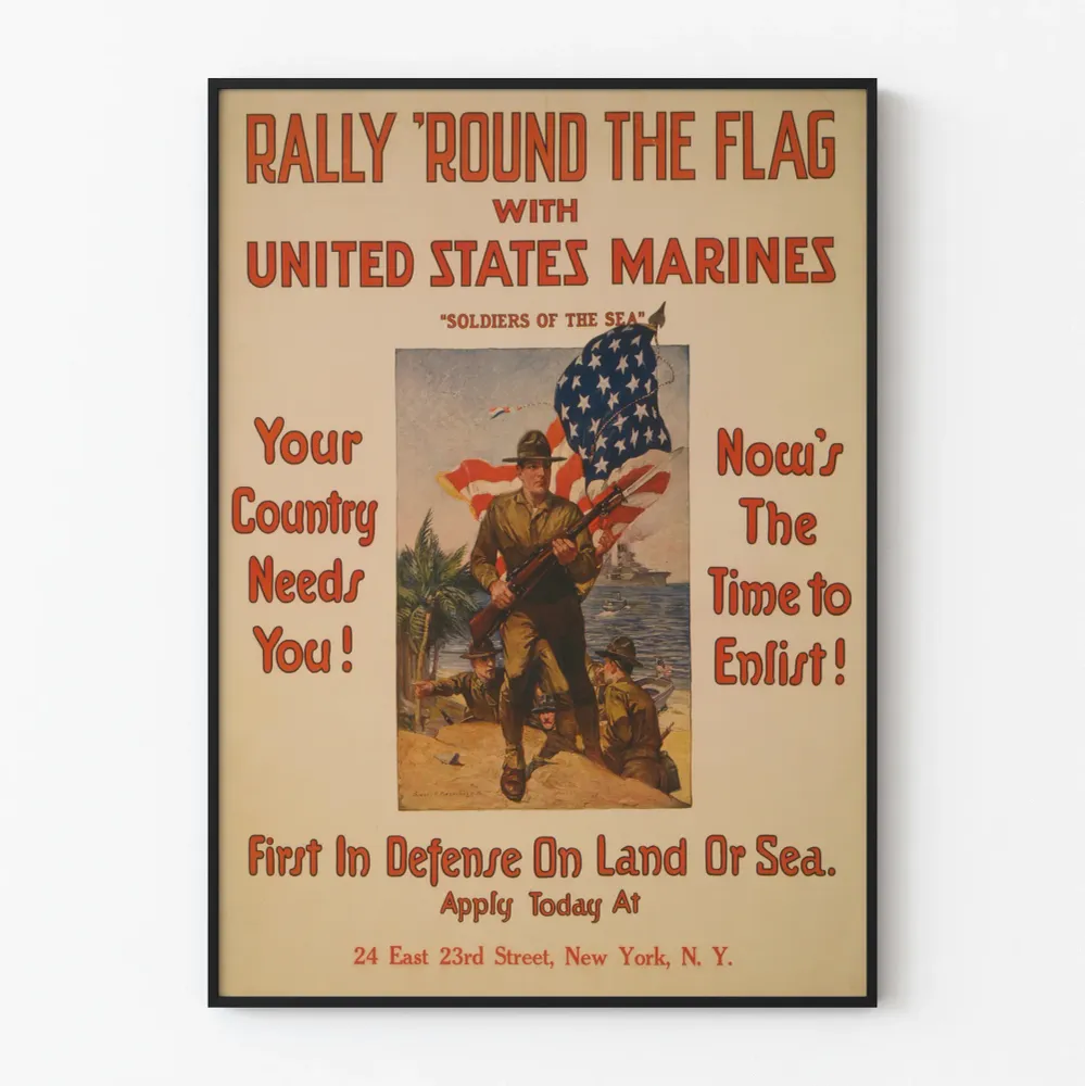 Affiche Vintage United States Marines - Décoration Murale Patriote