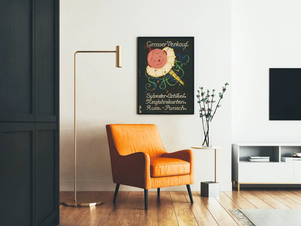 Affiche vintage vente articles Nouvel et cartes de vœux