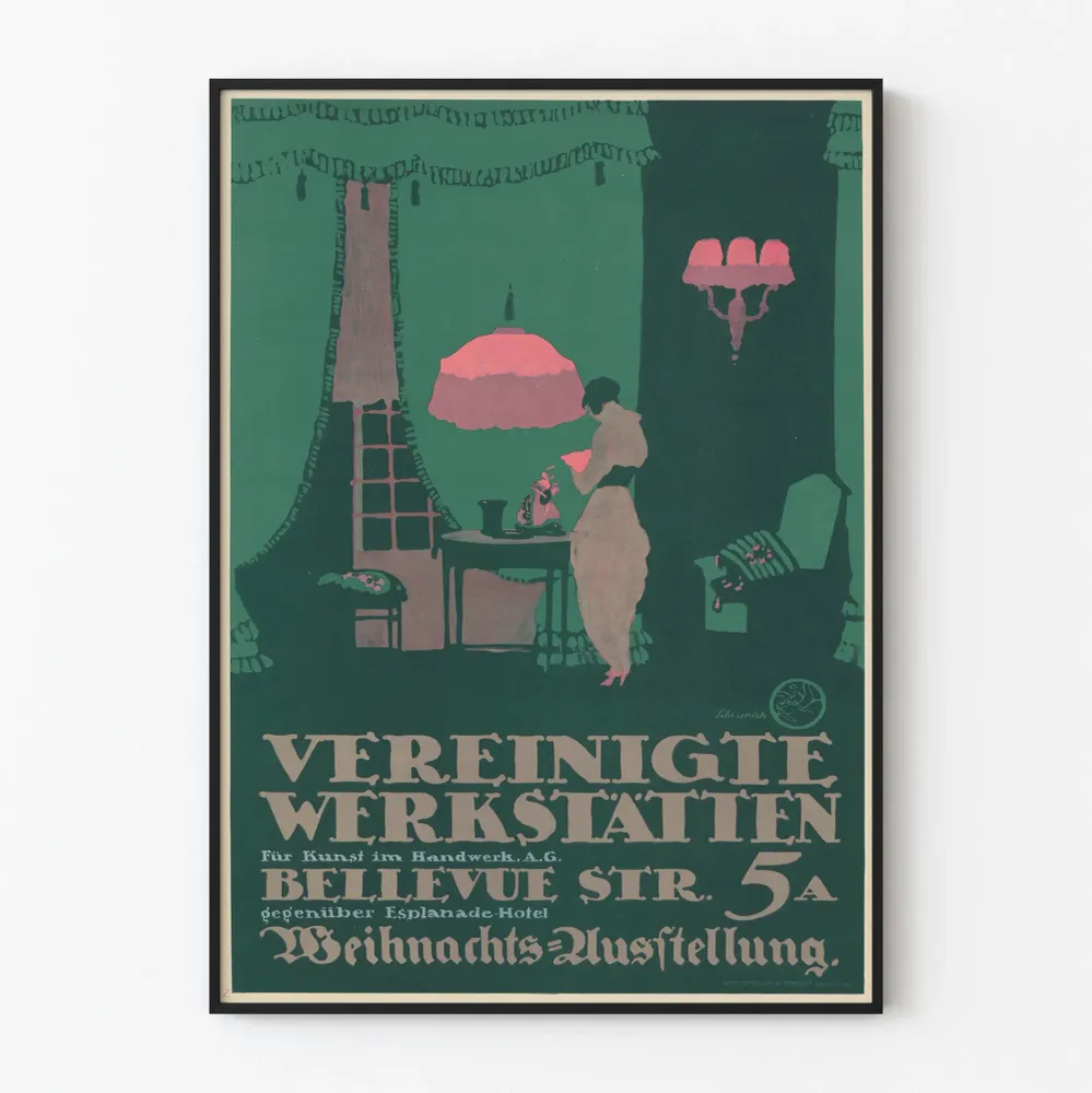 Affiche Vintage Vereinigte Werkstatten Weihnachtsausstellung