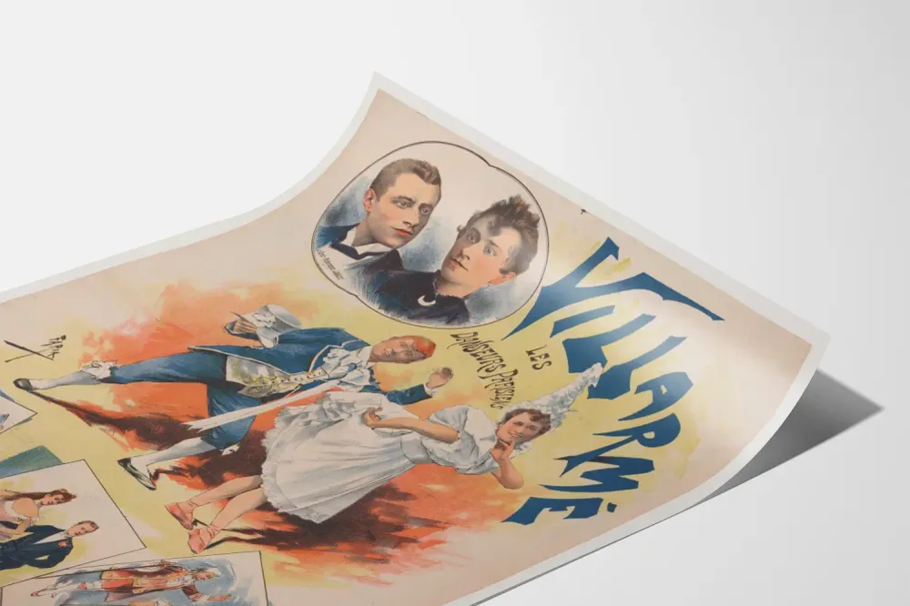 Affiche vintage Villarmé Les Danseurs Parisiens pour décoration murale