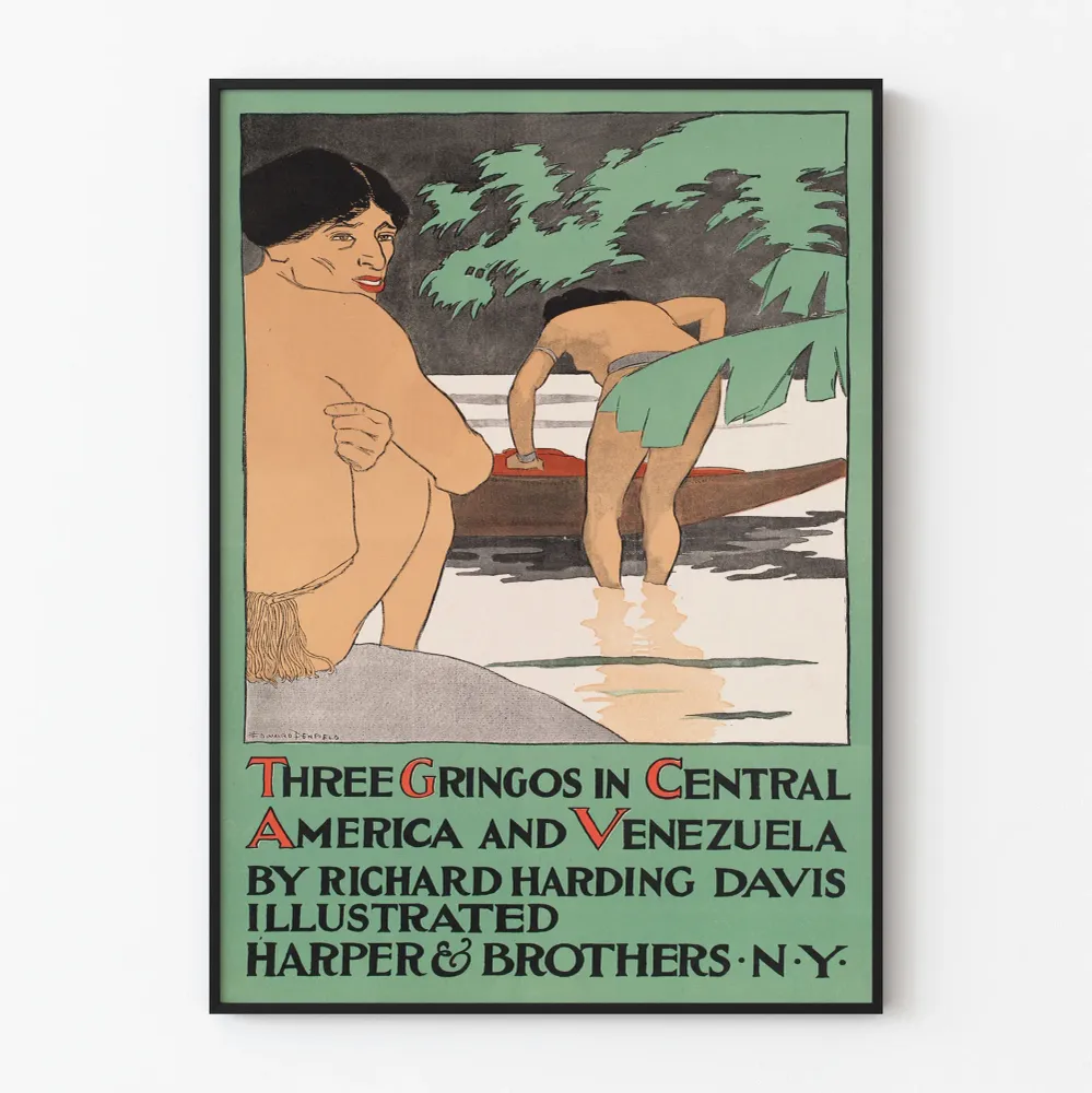 Affiche Vintage Voyage en Amérique Centrale et Venezuela