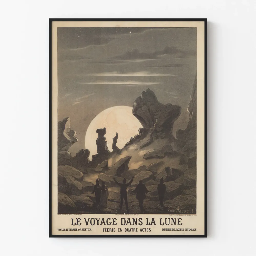 Affiche vintage Le Voyage dans la Lune - Décoration murale féerique