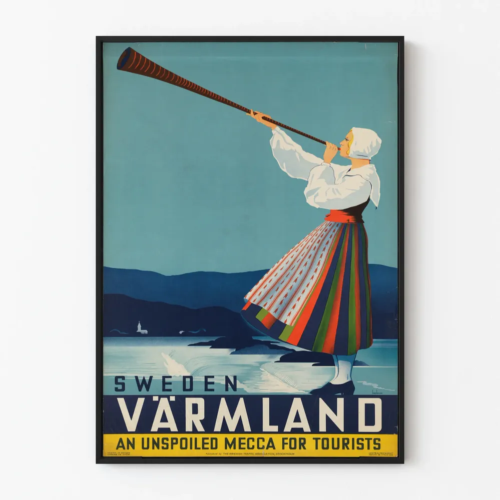 Affiche vintage Värmland Suède Décoration Murale Authentique