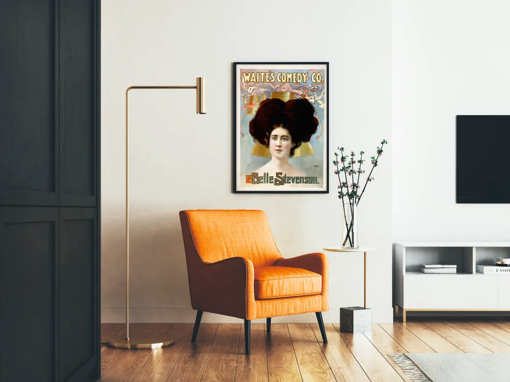 Affiche Vintage Waite's Comedy Co. Belle Stevenson - Décoration Murale Rétro