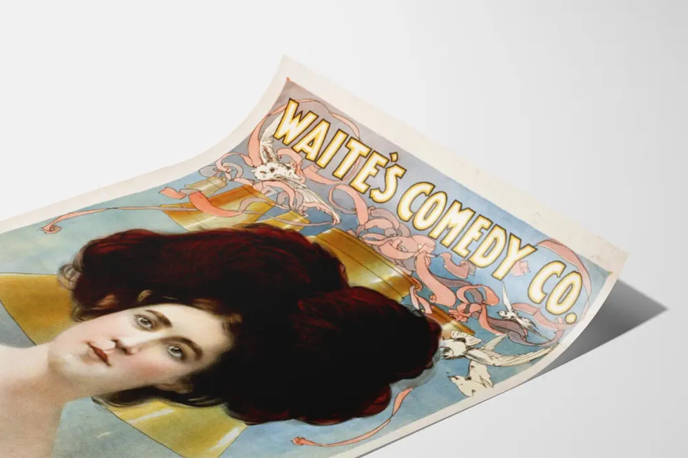 Affiche Vintage Waite's Comedy Co. Belle Stevenson - Décoration Murale Rétro