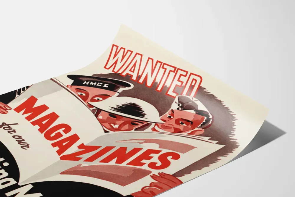 Affiche Vintage Wanted Magazines Our Fighting Men