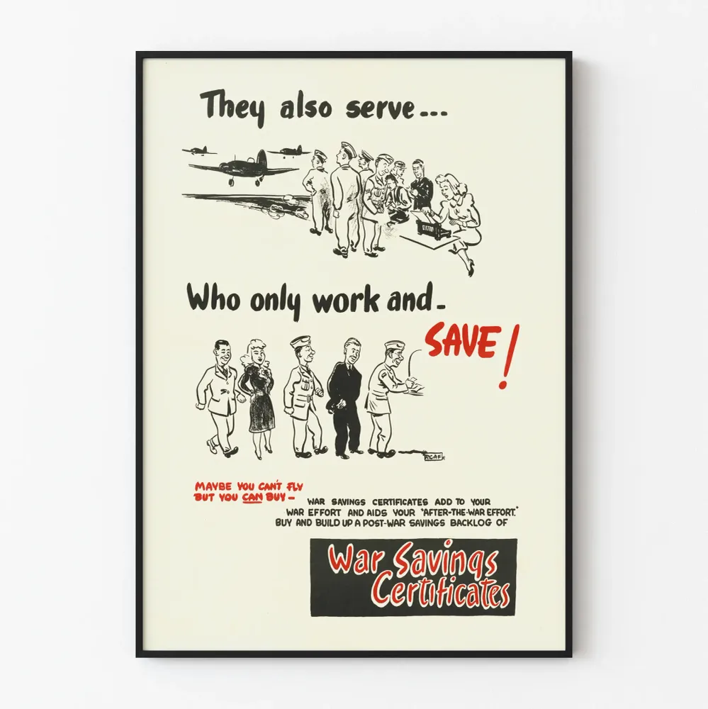 Affiche vintage War Savings Certificates pour décoration murale
