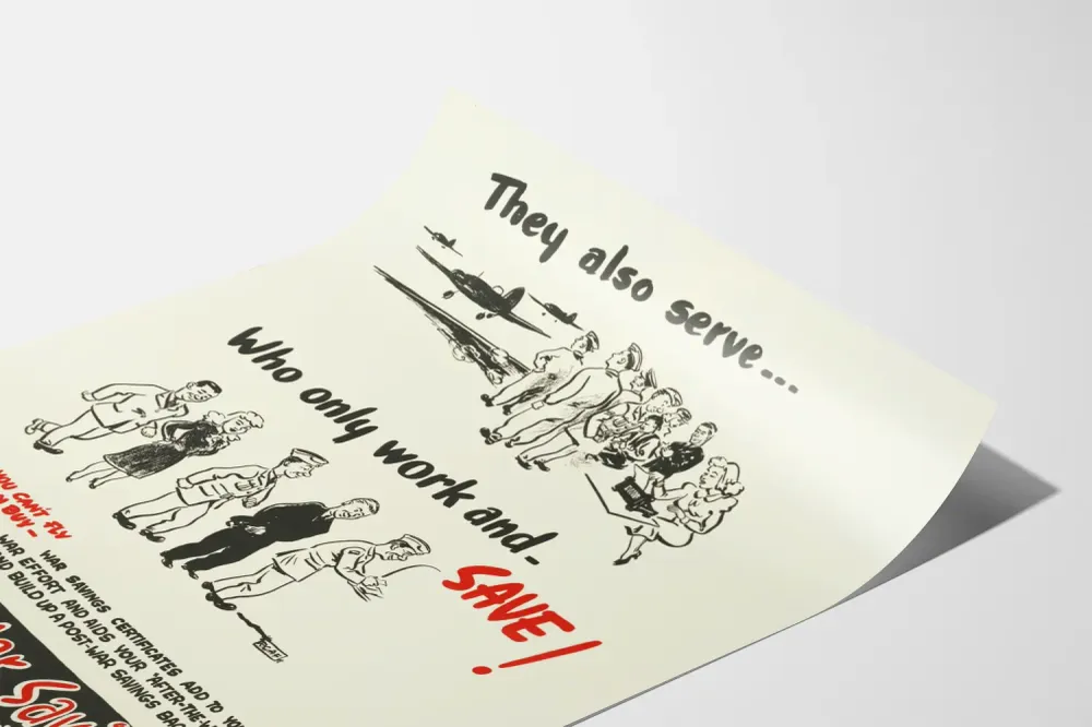 Affiche vintage War Savings Certificates pour décoration murale