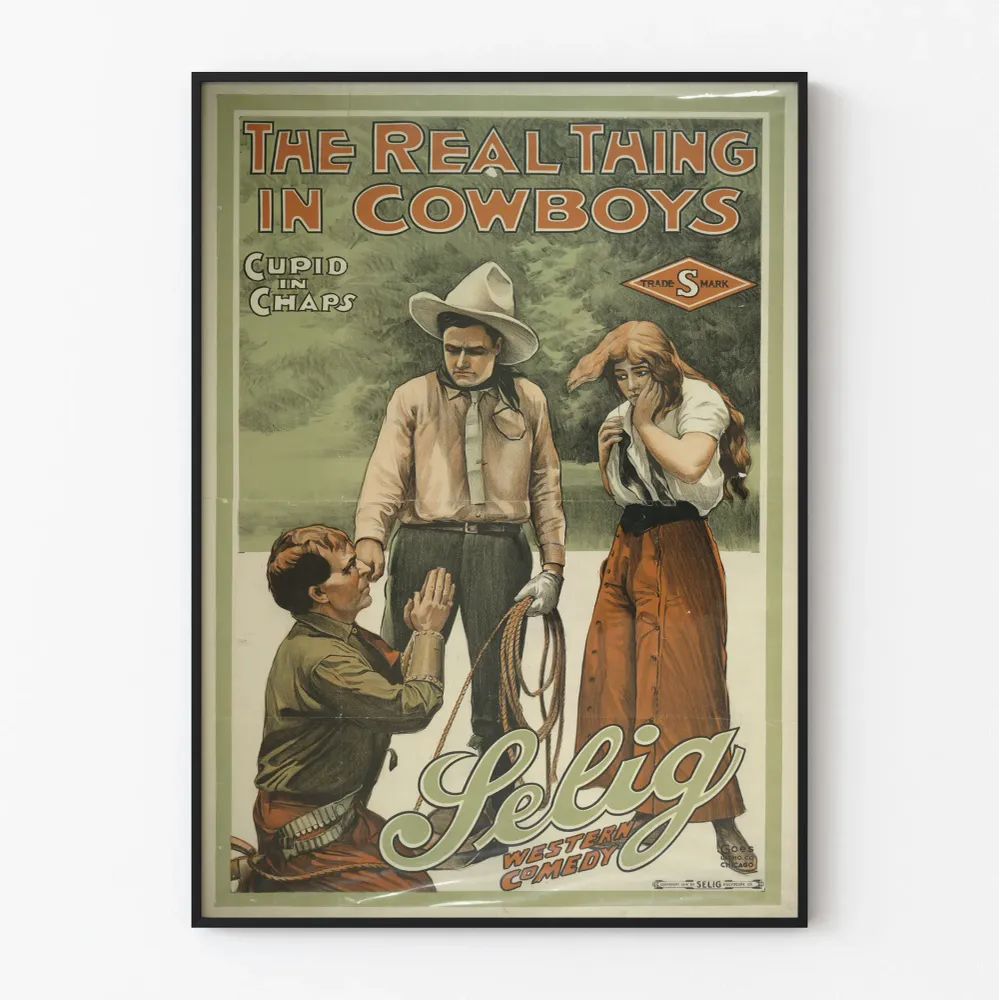 Affiche Vintage Western Comedy Real Taing Cowboys