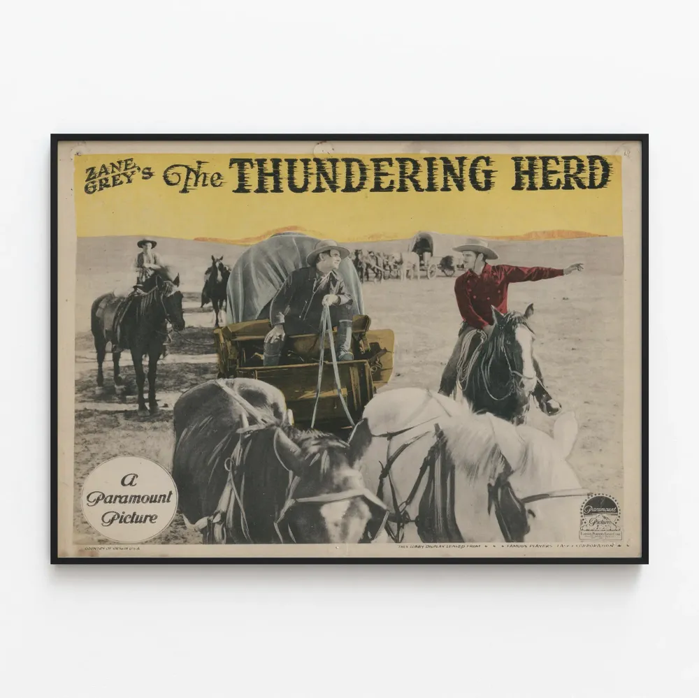 Affiche Vintage Western Thundering Herd