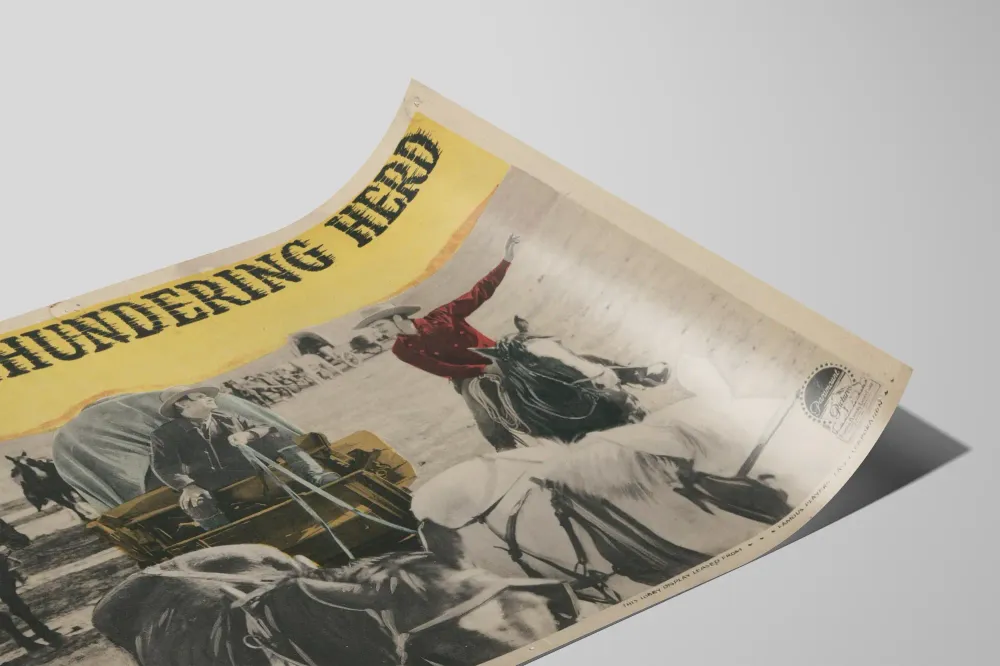 Affiche Vintage Western Thundering Herd