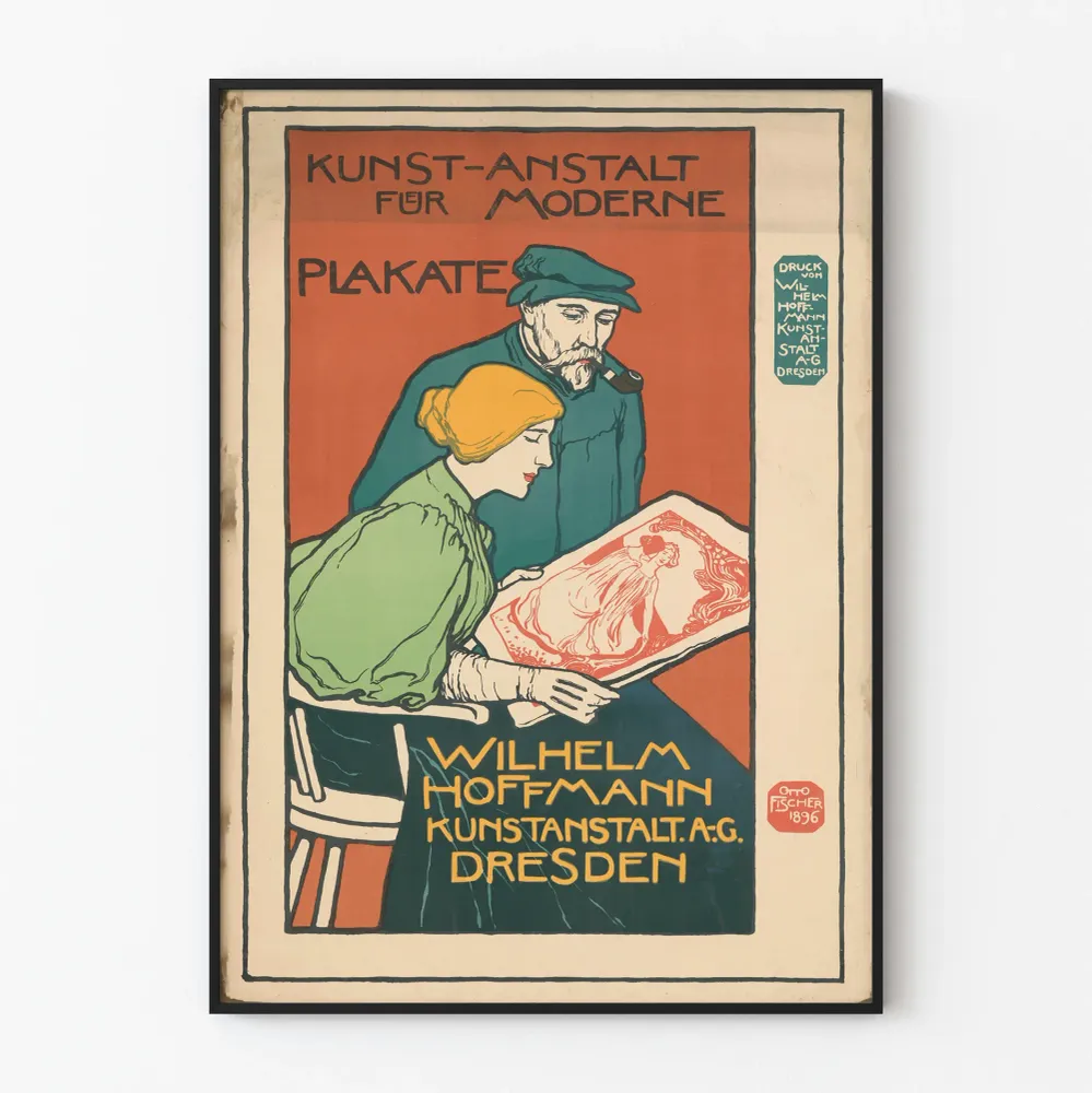 Affiche vintage Wilhelm Hoffmann Dresden pour décoration murale moderne