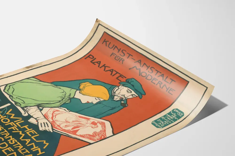 Affiche vintage Wilhelm Hoffmann Dresden pour décoration murale moderne