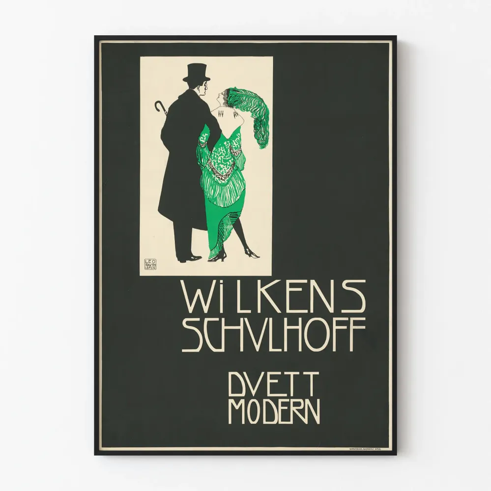 Affiche vintage Wilkens Schulhoff Duett Modern