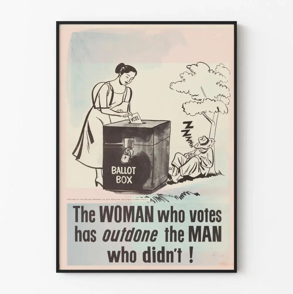 Affiche vintage ' Woman Who Votes' pour décoration murale engagée