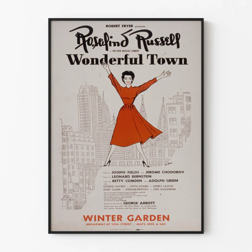 Affiche Vintage Wonderful Town avec Rosalind Russell