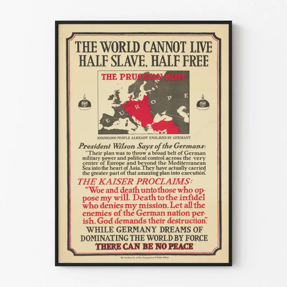 Affiche vintage ' World Cannot Live Half Slave Half Free' - Décoration murale historique