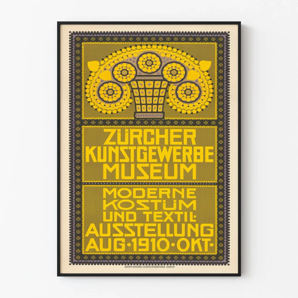 Affiche Vintage Zürcher Kunstgewerbemuseum 1910