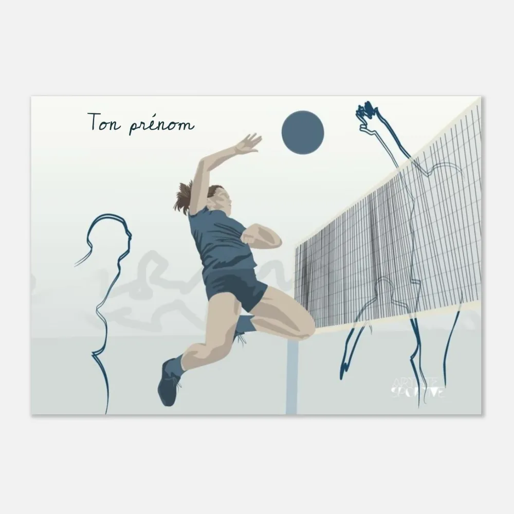 Affiche volleyball "la volleyeuse" personnalisable A3