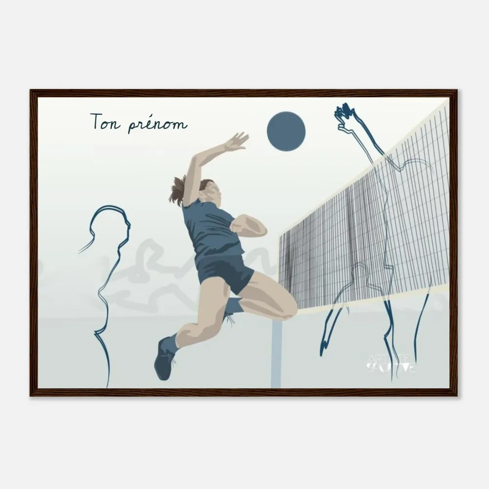 Affiche volleyball "la volleyeuse" personnalisable A3