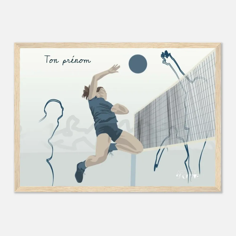 Affiche volleyball "la volleyeuse" personnalisable A3