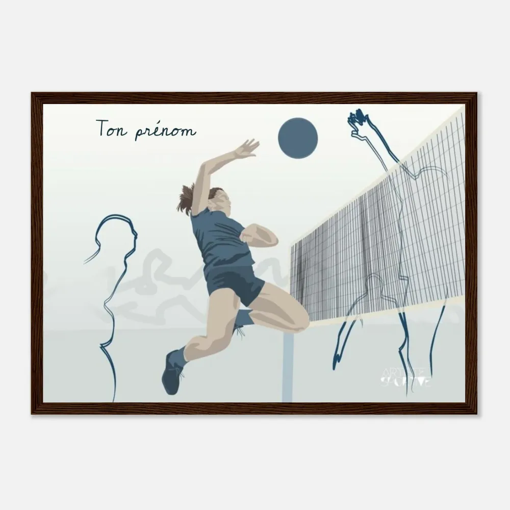 Affiche volleyball "la volleyeuse" personnalisable A3