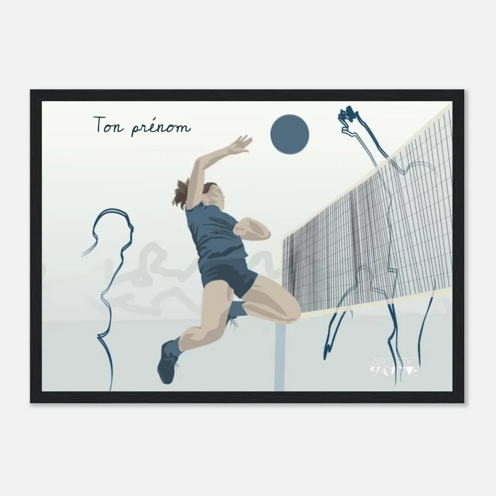 Affiche volleyball "la volleyeuse" personnalisable A3