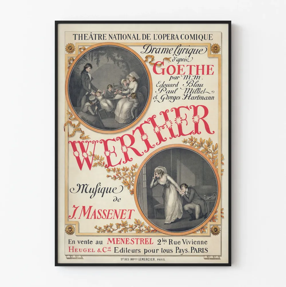 Affiche Werther Opéra de Jules Massenet pour décoration murale