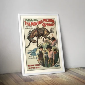 Affiche western film moving picture cowboy 1914
