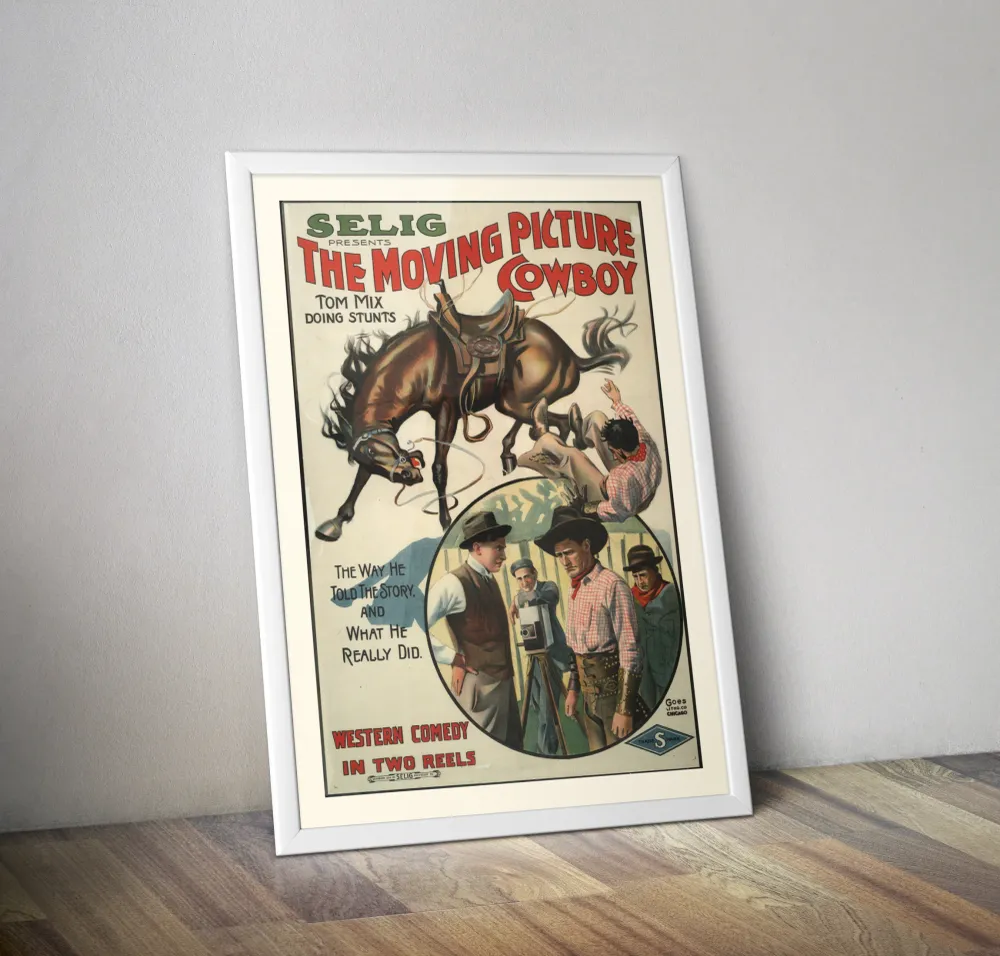 Affiche western film moving picture cowboy 1914