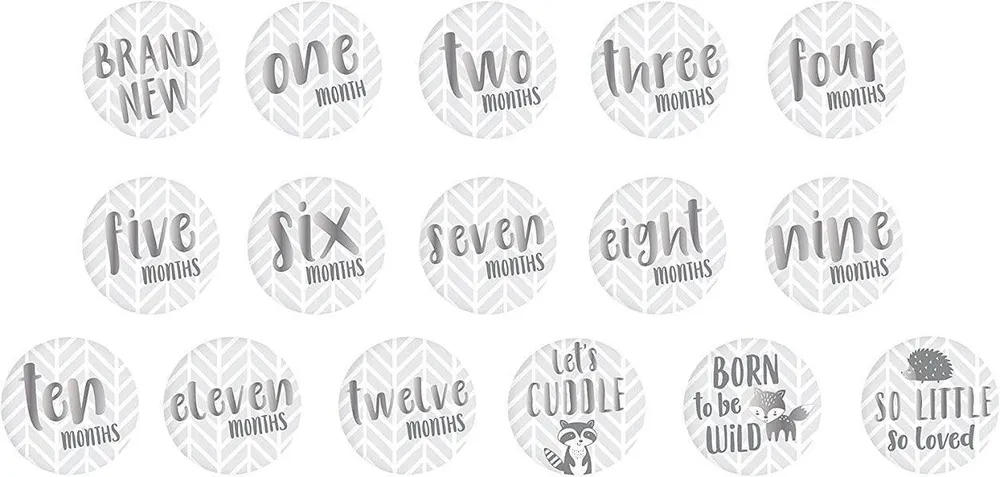 Album de souvenirs de bébé et autocollants - Gris Herringbone