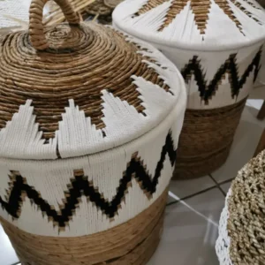 Panier corde & bannier Blanc S AM Boutiques