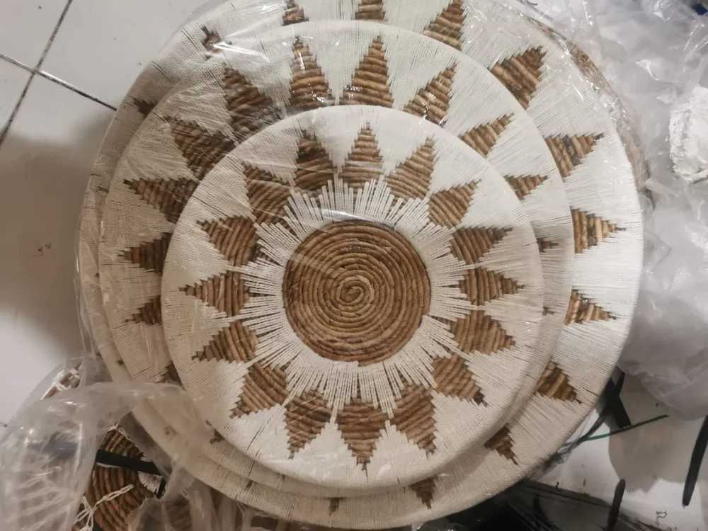 Panier mural soleil naturel Blanc 60 cm AM Boutiques