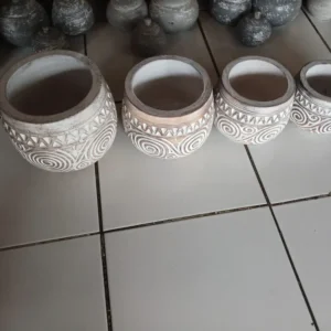 Pot décoratif sculpté en bois XL AM Boutiques