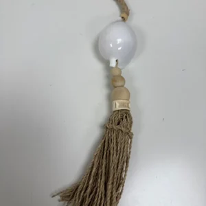 Suspension bois & coquillage Blanc Naturelle 50 cm AM Boutiques
