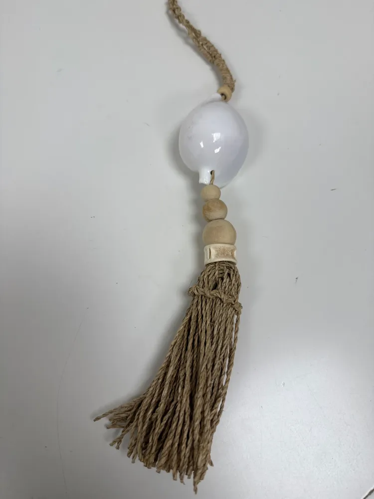 Suspension bois & coquillage Blanc Naturelle 50 cm AM Boutiques