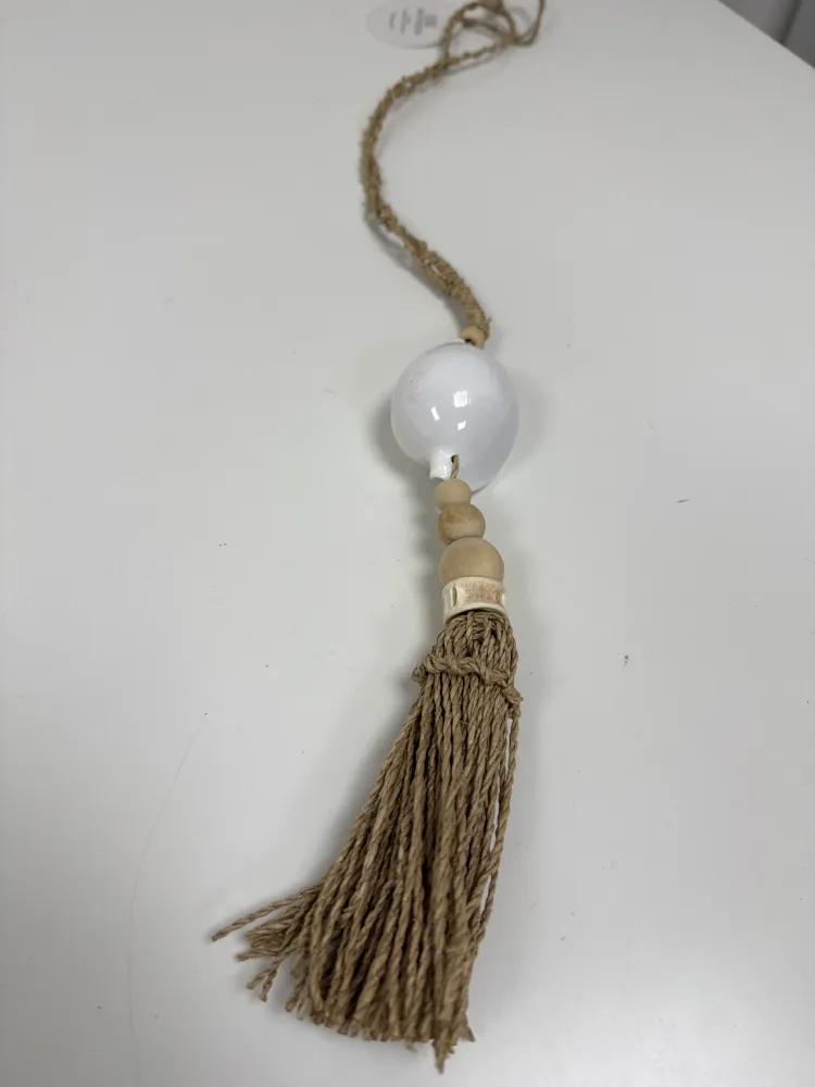 Suspension bois & coquillage Blanc Naturelle 50 cm AM Boutiques