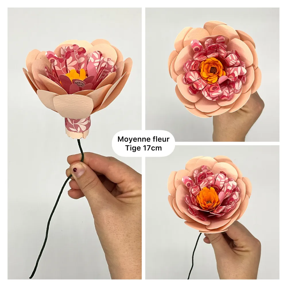 Fleur en papier tons roses Amélie Pomélo