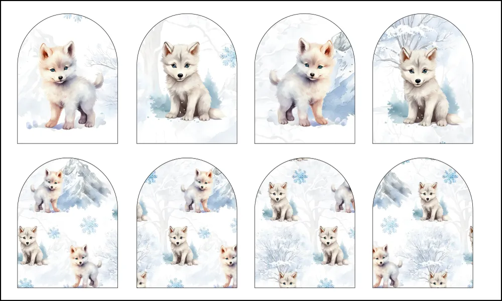 Panneaux éponge gants de toilette 0/3 ans(lot de 4) - Loups Amour de coton