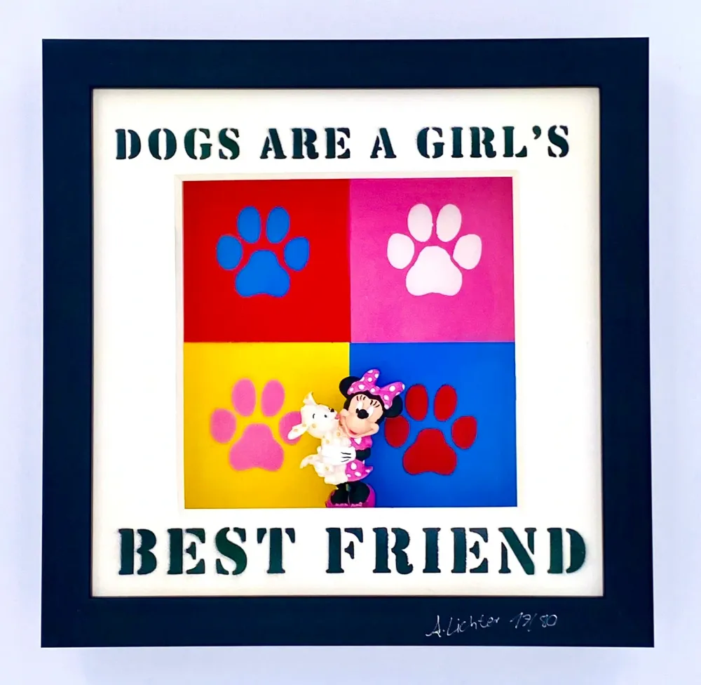 Andreas Lichter Les chiens sont les meilleurs amis des filles colorés